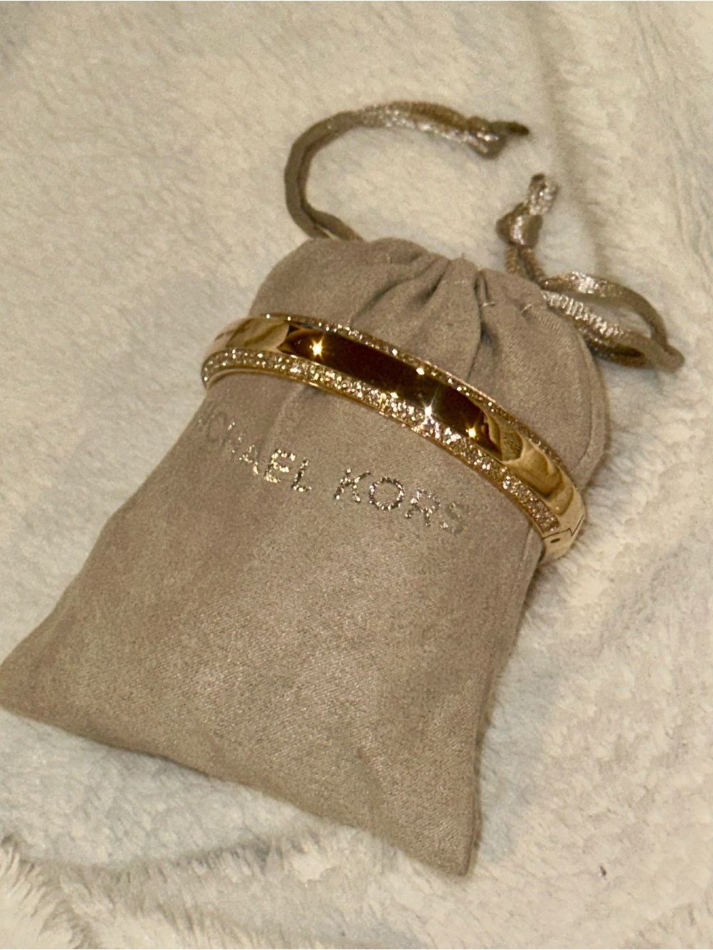 New - Michael Kors Gold Bangle Bracelet with Pave’ style Crystals. Never worn. - Picture 3 of 7